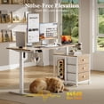 thumbnail image 5 of GUNAITO 55.1" Electric Standing Desk with 3-Drawer Cabinet, Adjustable Height Desk with Memory Panel, Office & Gaming Desk，Nutural, 5 of 12
