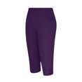 thumbnail image 5 of Htigea Clearance Yoga Capris with Pockets for Women Casual Elastic Cross Waist Capri Pants Cropped Trousers Pant Summer Athletic Pants Today Deals Purple,M, 5 of 5