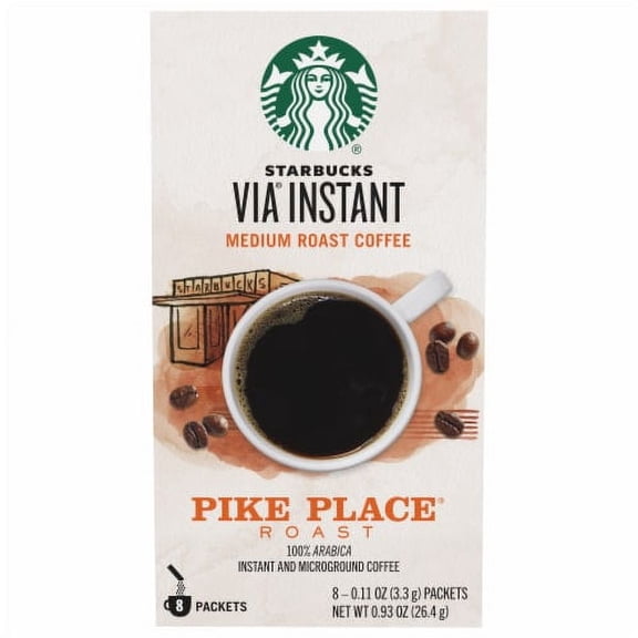 2X-Starbucks Via Instant Pike Place Medium Roast Instant Coffee Packets - 8 ct