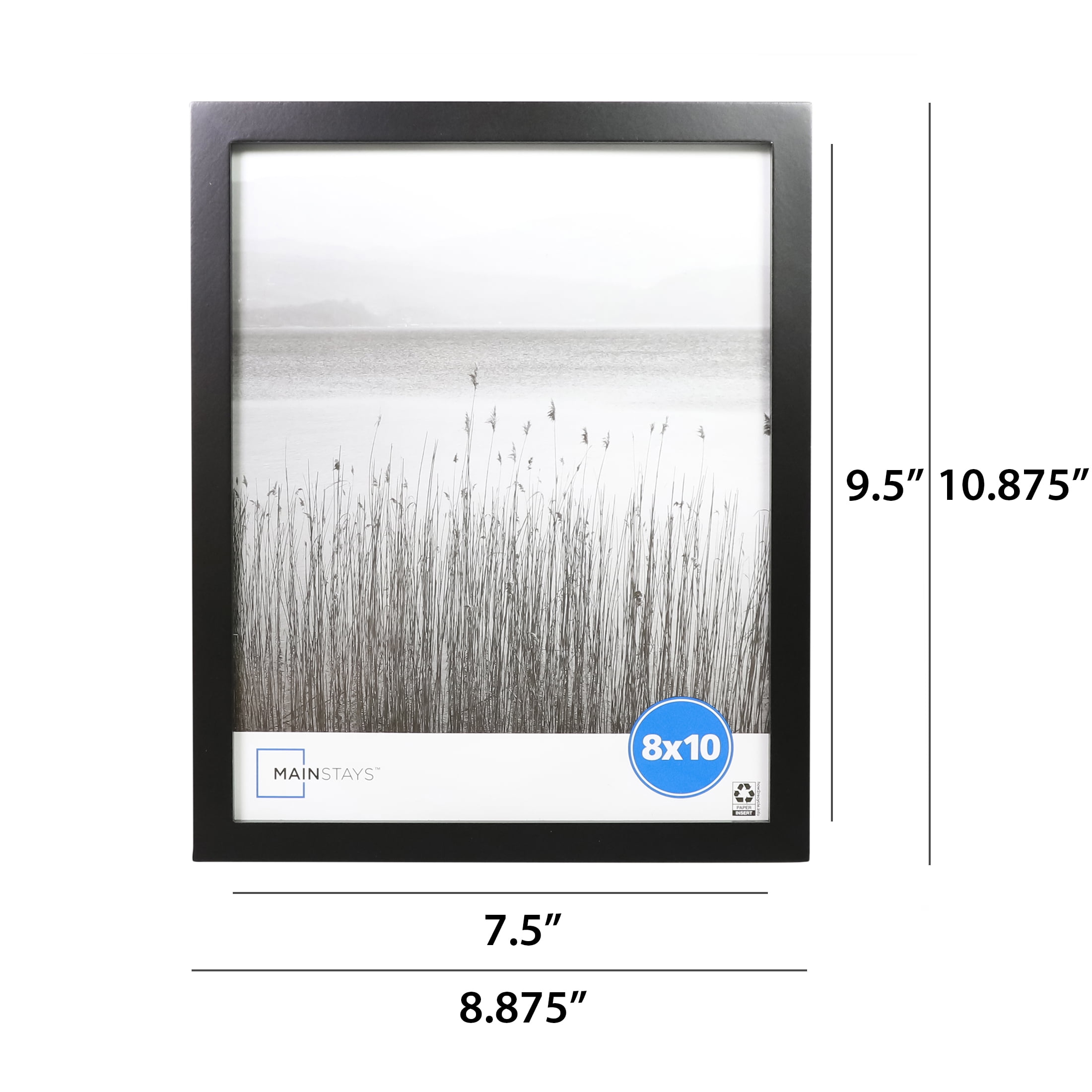 (2 pack) Mainstays Black Gallery 8x10 Picture Frame for Tabletop & Wall Display