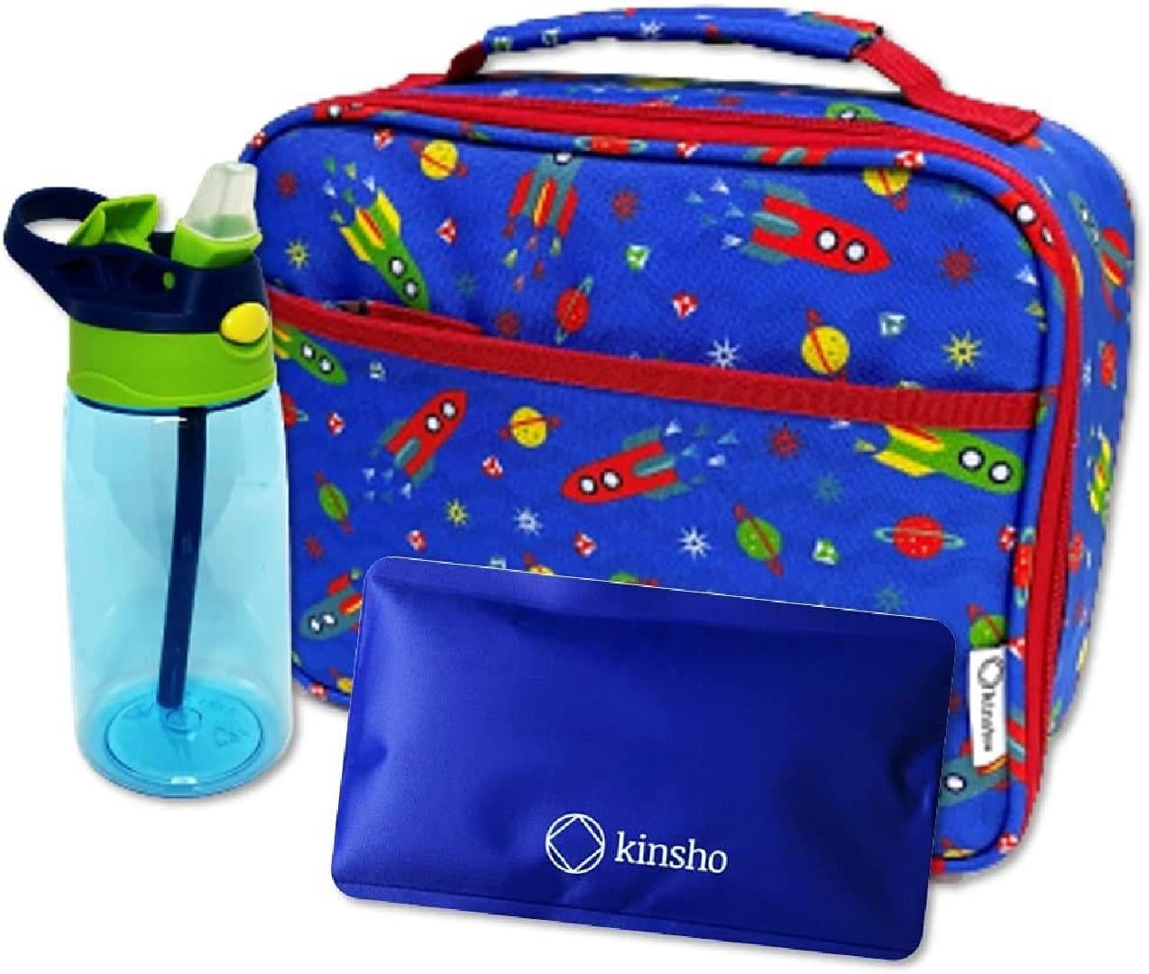 Lunch Box with Water Bottle and Ice Pack Set, Kids Lunch-Bag Set for
