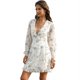 thumbnail image 3 of Mini vestido de mujer, mini vestido de playa boho con cuello en V profundo Eccomum G15871W-S, 3 of 7