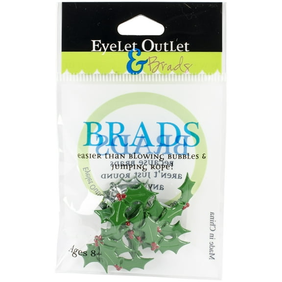 Eyelet Outlet Shape Brads 12/Pkg-Holly