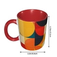 thumbnail image 3 of Colorful Abstract Vibrant Curves Geometric Shapes Coffee Mug Fun Custom Ceramic Mugs 11oz Red, 3 of 5