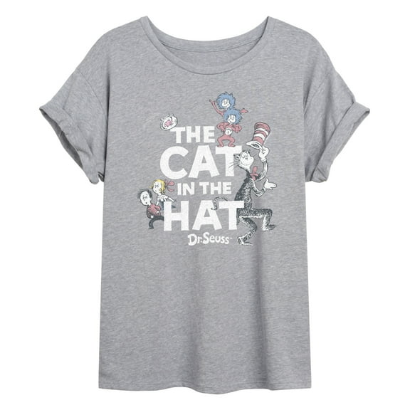 The Cat in the Hat - Cat & Friends Tonal - Juniors Oversized Graphic T-Shirt