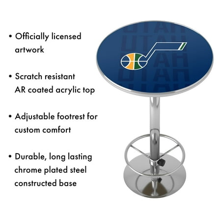 Utah Jazz NBA City Chrome Pub Table - Navy, Gold, Green