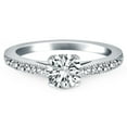 thumbnail image 2 of 14k White Gold Diamond Pave Cathedral Engagement Ring Size 6.5, 2 of 4