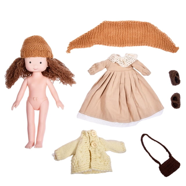 Muñeca de peluche de niña hecha a mano, linda muñeca de niña, juguete de peluche, regalo de cumpleaños de Navidad para niños