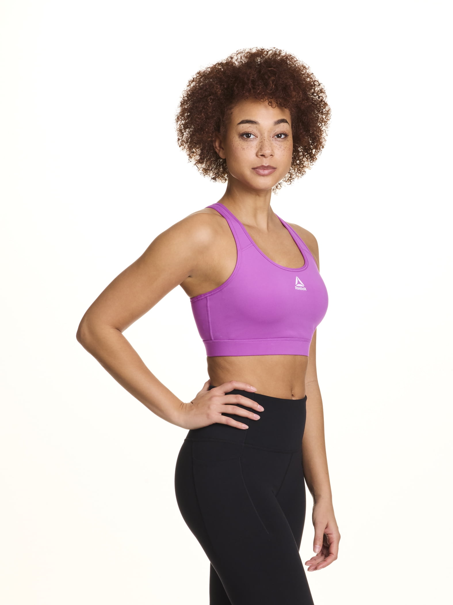 Reebok Women's and Women's Plus Medium Impact Stronger Sports Bra with Mesh Panel and Removable Cups, Sizes XS-4X