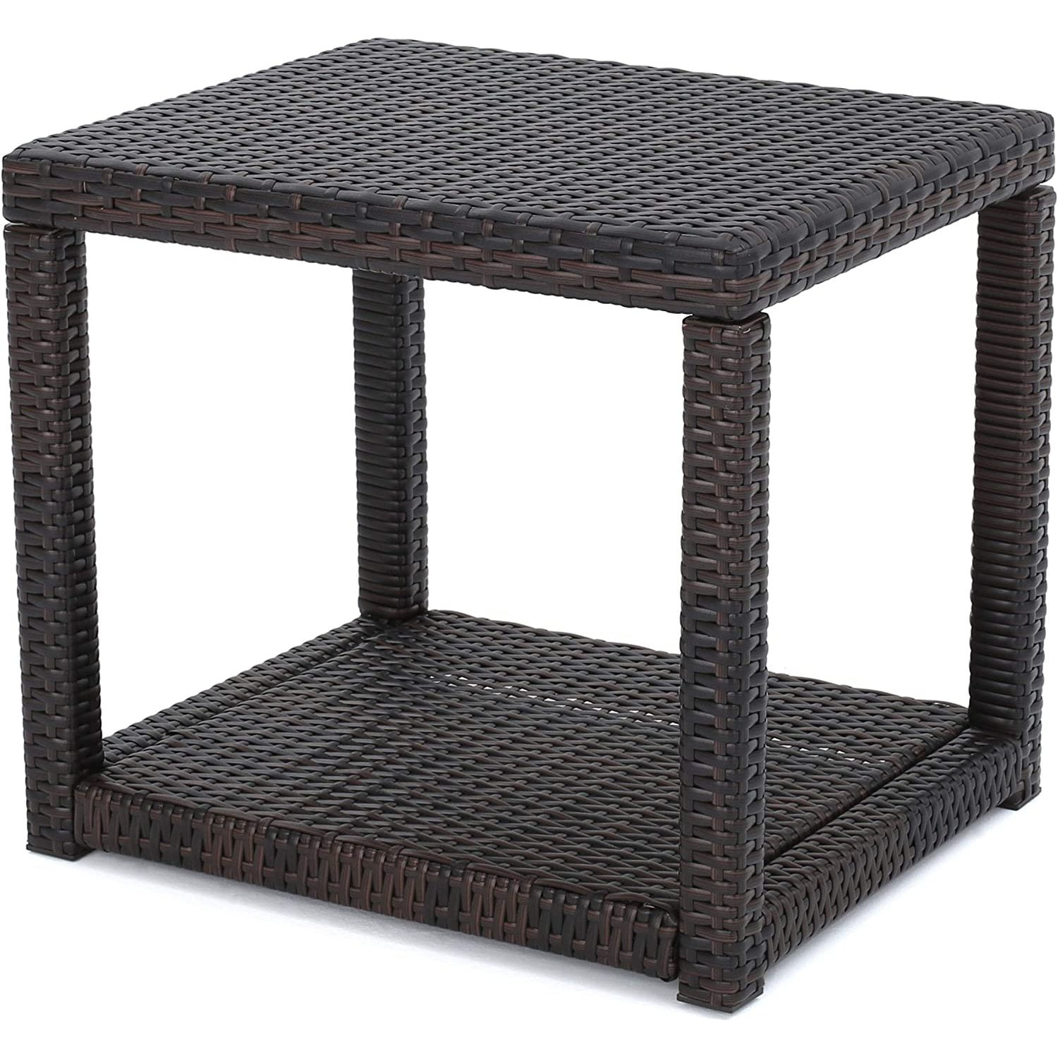 FulnKye Boracay Outdoor Wicker Accent Table, Multibrown