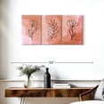 thumbnail image 3 of Elephant Stock Minimalist Flowers Wall Art - Horizontal Multi Panel Canvas - Living Room Wall Decor - Floral And Botanical Multi Panel - Pink And Beige Decor - 38" x 18", 3 of 8