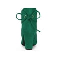 thumbnail image 4 of Unique Bargains Women's Round Toe Chunky Heels Ankle Booties Emerald Green (Size 7), 4 of 8