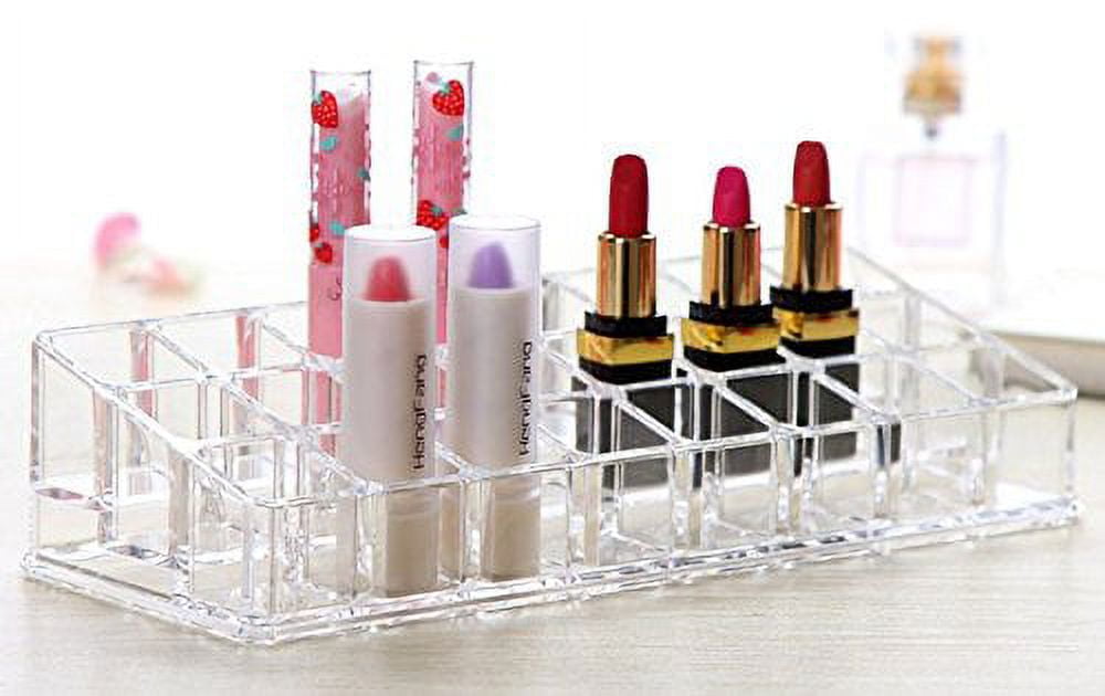  2Pcs Lipstick Organizer, Luxury Leather Lip Gloss Bag