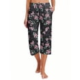 thumbnail image 3 of Ekouaer 2 Pack Women's Capri Pajama Pants Printed Drawstring Comfy Pj Bottoms With Pockets, 3 of 7