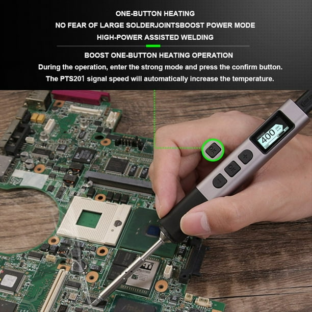 PTS201 PD 100W Soldador Inteligente Estación de Soldadura Portátil Control de Temperatura PID para Reparación Electrónica de Bricolaje KU