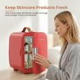 thumbnail image 3 of edx 4L Mini Fridge, Compact Refrigerator & Small Cosmetics Cooler for Skincare, Food, Drinks, Red, 3 of 7