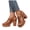 Brown, variant on Women's Platform Heels Sandals Hollow Out Leather Chunky Heel Dress Shoes Back Strap Non Slip Peep Toe Wedges Pumps Brown Size 6