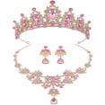 thumbnail image 1 of 1 juego de joyas nupciales, corona y joyas nupciales, conjunto de joyas de boda, tiara nupcial, pendientes y collar, 1 of 6