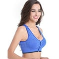 thumbnail image 5 of SAYFUT Women's Shirred Front Zipper Closure Sports Bra High Impact Support Mesh Racerback Workout Bras with Removable Pads, 5 of 6