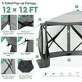 thumbnail image 4 of HOTEEL 12x12 ft Pop Up Gazebo Screen House Tent for Camping with 5 Sidewalls and Mosquito Netting, Waterproof, UV Resistant, Portable Carry Bag, for Outdoor Camping, Lawn and Backyard, Gray, 4 of 7