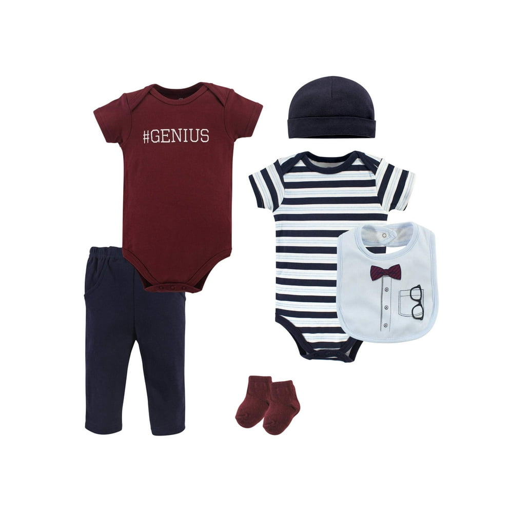 Little Treasures Baby Essentials Layette Outfits, 6pc Set (Baby Boys