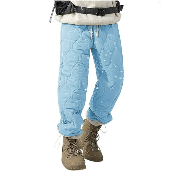 ShomPort Windproof Pants for Mens Fleece Drawstring Elastic Waist Textured Trousers Outdoor Athletic Cozy Workout Daily Ski Pants