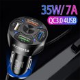 thumbnail image 4 of Kenally de coche USB Dispositivo de teléfono móvil Adaptador de carga rápida Divisor interior RV Camión Gadgets Tabletas Vehículo Negro Type3 NO3 Kenally VI015278-01B, 4 of 6