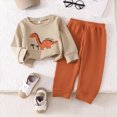 thumbnail image 2 of Xudanell Baby Boy Outfits 2 Piece Cartoon Set Baby Winter Clothes Dinosaur Pullover Sweatshirt Long Sleeve Shirts And Pants Clothing Set, 2 of 6
