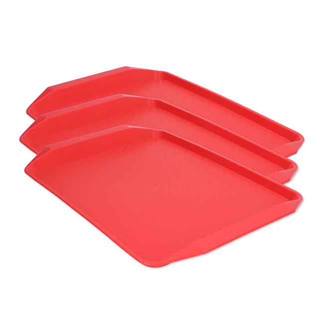 Bandeja de comida bandejas de cafetería 3PCS Bandeja de comida colorida Rectángulo Engrosado Binaural Bandeja de plástico Resistencia al calor Bandejas de cafetería apilables ANGGREK Otros