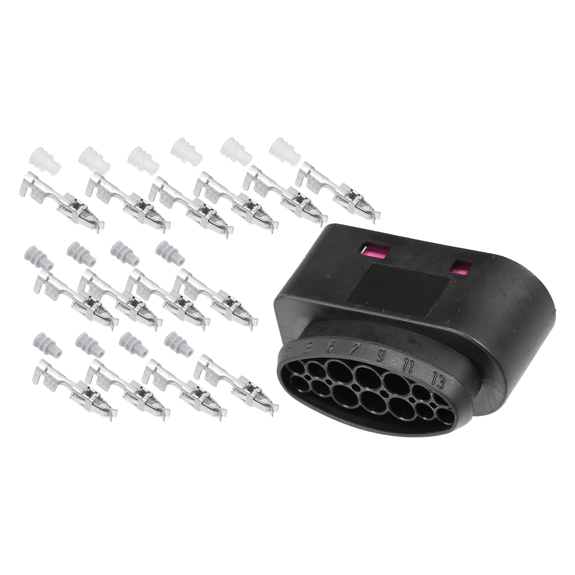 Unique Bargains 1 Set No.1J0973737A Headlight 14 Pin Plug Female Adapter Plug Clip for VW for Audi for Seat for Skoda