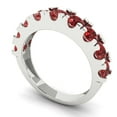 thumbnail image 2 of 1.53 ctw Wedding Band for Women - 18K White Gold Natural Garnet Stackable Eternity Ring, 2 of 6