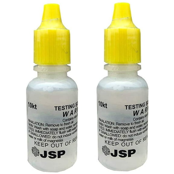 2 Bottles 10K Gold Metal Test Acid Karat Testing Liquid Solution Jewelry Tester