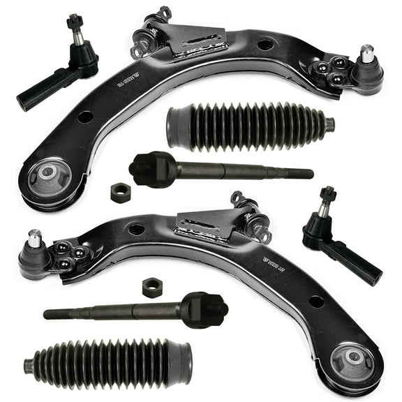 8 Pc Front Suspension Lower Control Arms & Ball Joints Rack & Pinion Bellow Boots Tie Rod Ends Outer Inner Fits select: 2005-2010 CHEVROLET COBALT, 2008-2010 CHEVROLET HHR