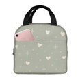 thumbnail image 2 of Sage Green Heart Star Lunch Bag Thick Aluminum Foil Tote Cooler for Women Office Picnic Gift, 2 of 7