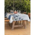 thumbnail image 2 of Outdoor Tablecloth with Umbrella Hole and Zipper, Fall Coastal Rectangle Table Cloth 60x120 Inch Waterproof Tablecloth, Thanksgiving Blue White Pumpkin Eucalyptus Picnic Table Cover for Patio Camping, 2 of 7