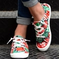 thumbnail image 6 of NOKIO Canvas Tennis Shoes for Women Low Top Casual Christmas Print Sneakers for Women Lace Up Fashion Comfortable Walking Shoes Fashion Soft Sole Non Slip Casual Shoes, 6 of 7