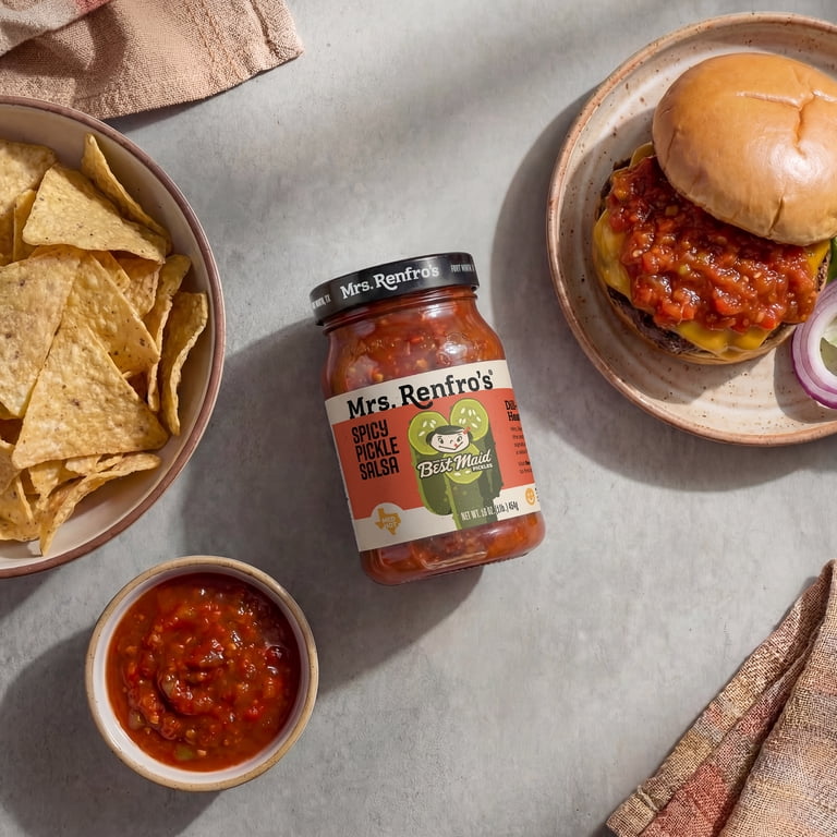 Mrs. Renfro's Medium-Hot Spicy Pickle Salsa, 16 oz, Made Fresh