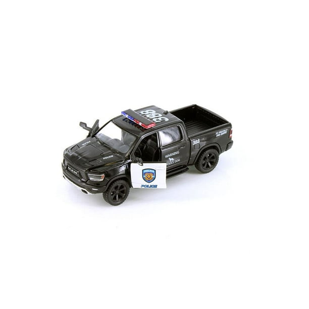 Kinsmart 2019 Dodge Ram 1500 camioneta de policía, modelo de coche fundido a presión, camión fundido a escala 1/46 O