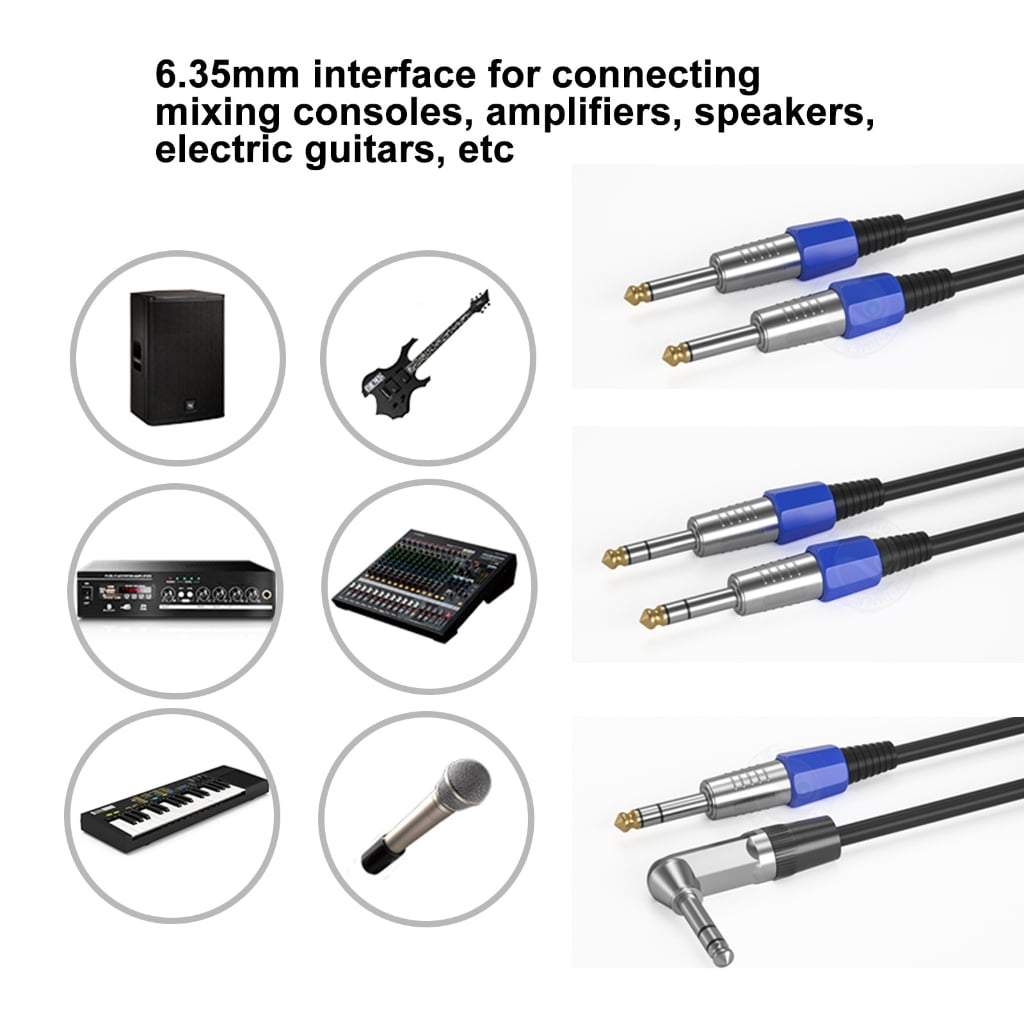 1/4 to 1/4 Sound Cable Guitar Cable Instrument Cable 6.35mm to 6.35mm TRS Balanced Patches Speakers Cable for Electric