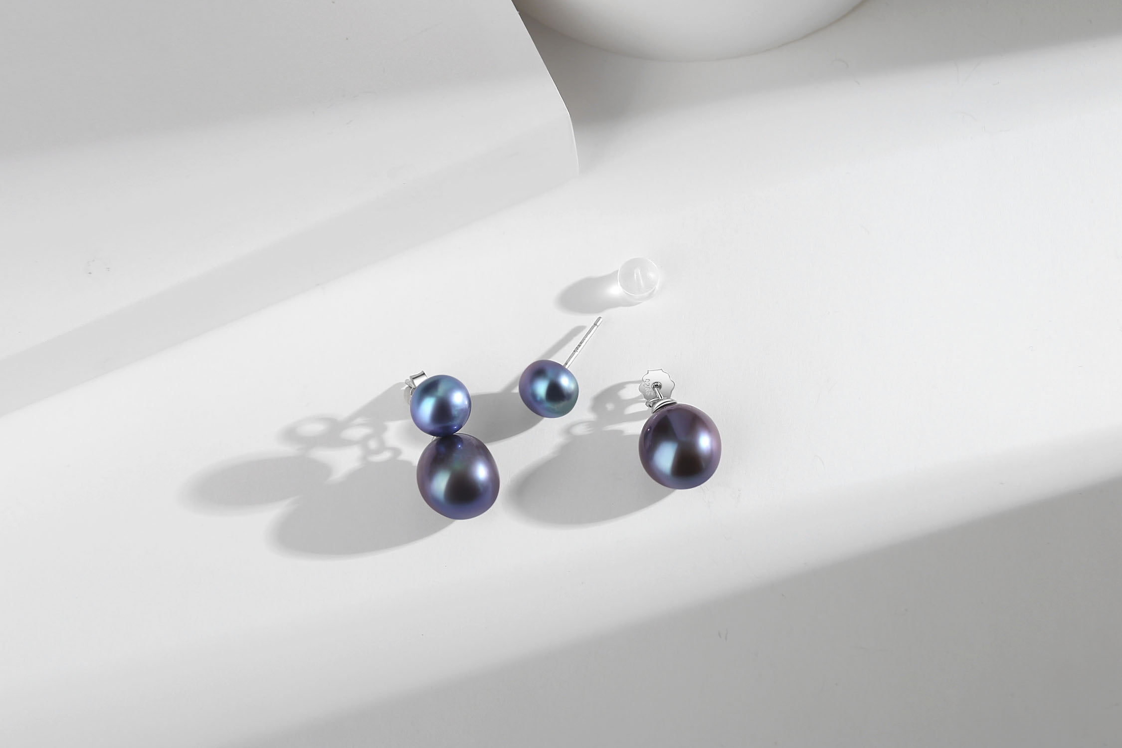 Black Pearl Drop & Dangle Earrings for Women - 925 Sterling Silver Freshwater Cultured Pearls, Hypoallergenic Elegant Jewelry Gift for Her