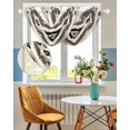 thumbnail image 3 of Waterfall Valances for Windows, Black Brown Kitchen Sheer Valance Curtains, Boho Vintage Southwestern Ethnic Geometric Rod Pocket Elegant Swag Valances for Living Room Bedroom, 47.2"x38.5", 1 Panel, 3 of 8