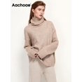 thumbnail image 2 of Aachoae, Otoño Invierno, suéteres de lana de cuello alto de punto para mujer, suéter básico informal 2022, Jersey, Tops sueltos de manga larga con alas de murciélago Tan Jianjun  unisex, 2 of 2