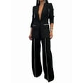 thumbnail image 1 of Conjunto de Traje Elegante de Dos Piezas para Mujer, Chaqueta Informal de Negocios de Gran Tamaño, Pantalones de Trabajo de Pierna , para Otoño y . Negro XL, 1 of 9