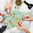 thumbnail image 4 of Cartoon Cutting Board, Drawing Style Bird and Cat with Flourishing Spring Flowers, Decorative Tempered Glass Cutting and Serving Board, Wine Bottle Shape, Multicolor, by Ambesonne, 4 of 5