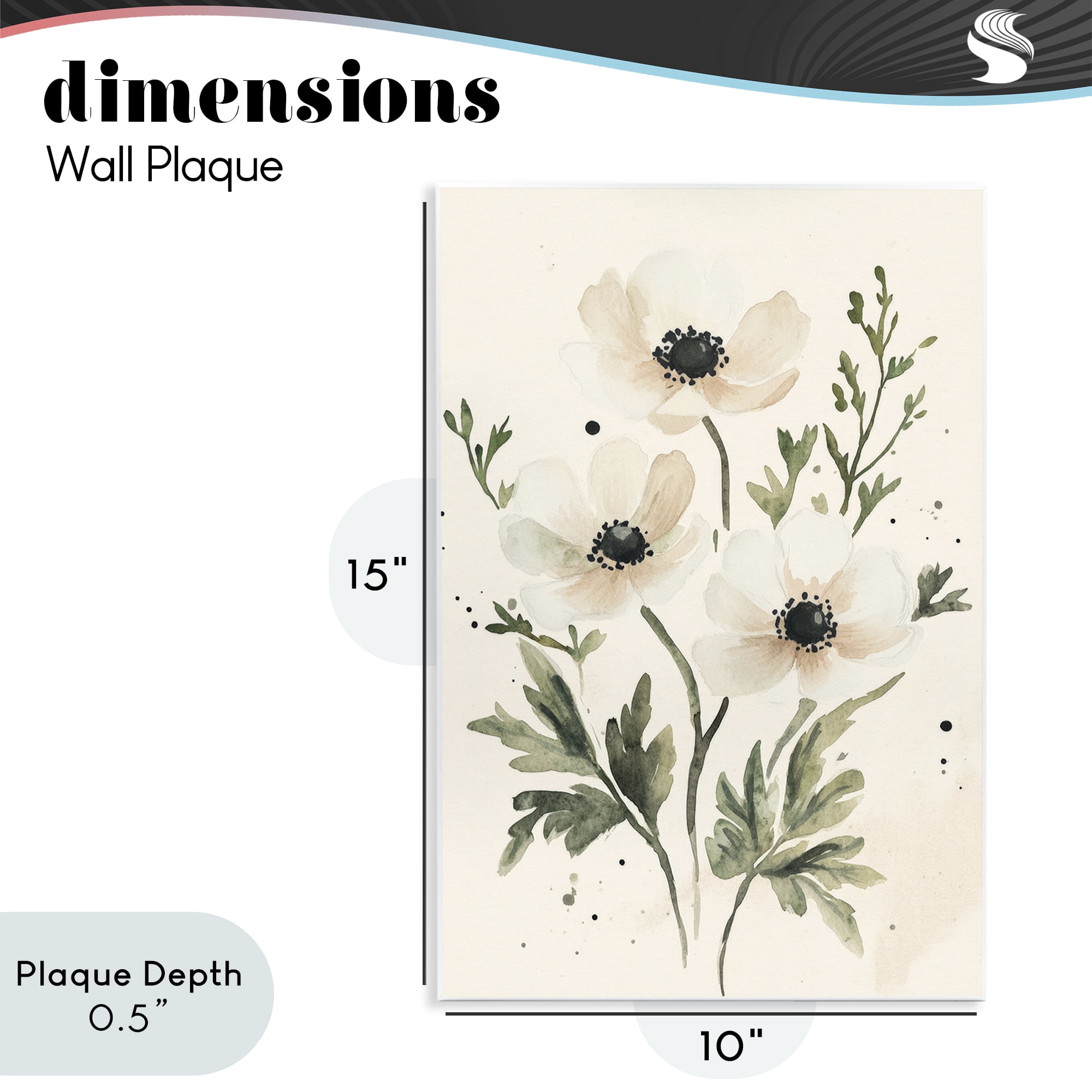 Stupell Industries Soft White Anemone Floral Wall Plaque Art, design by Petal Prints Design