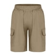 thumbnail image 6 of Yourumao Boys Cargo Shorts Elastic Waist Loose Fir Shorts for Back to School Solid Summer Going Out Pants with Pockets 5-15Y, 6 of 6