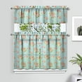 thumbnail image 2 of Pioneer Kitchen Curtains and Valance Set 36 Inch Tier Small Roses 3 Pieces Set Dining Room Small Curtain Drapes Cafe Curtains Valance for Home Decor Rod Pocket, 2 of 6
