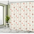 thumbnail image 4 of Movie Theater Shower Curtain, Scratched Film Strips Vintage Movie Frame Pattern Grunge Illustration, Cloth Fabric Bathroom Decor Set with Hooks,  Beige Brown White, 4 of 4