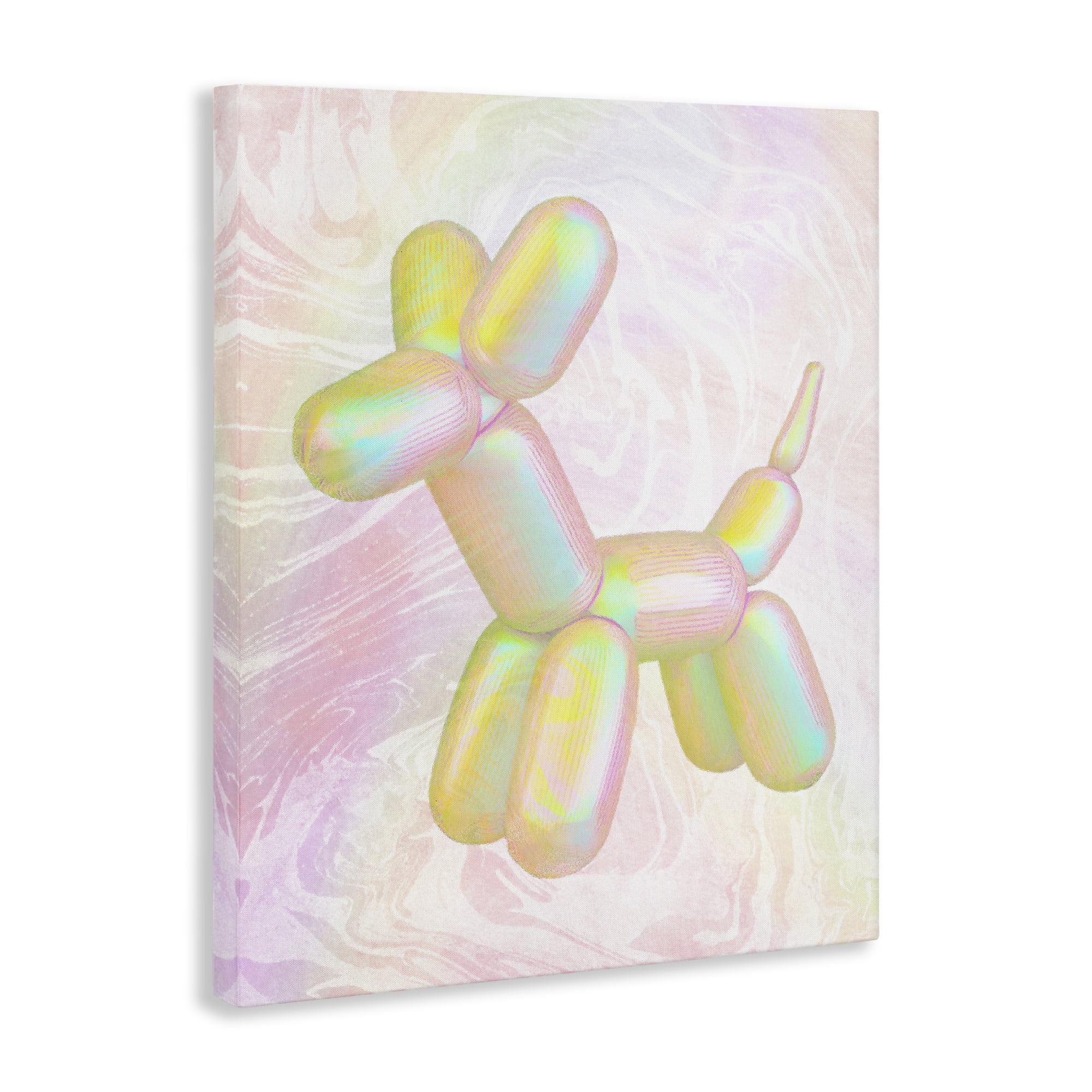 Stupell Industries Yellow Balloon Animal Abstract Painting Wrapped Canvas Art Print Wall Art, 24 x 30
