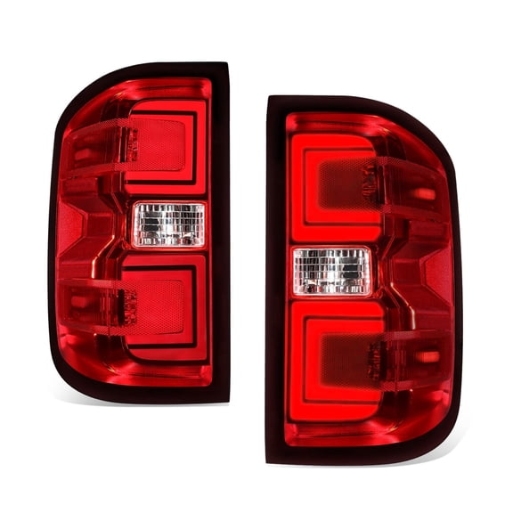 DNA Motoring TL-ZTL-002E-RD LED Tail Lights Rear Brake Lamp Red for 2014-2019 Chevy Silverado GMC Sierra 15 16 17 18